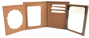 CARTERA DE PIEL PORTAPLACA PARA PROTECCION CIVIL COLOR MARRON (PIEL DE UBRIQUE) - Imagen 1 de 3