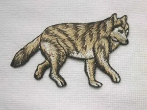 Walking Wolf Embroidered Iron On Patch 2.625 In - Picture 1 of 1