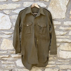 Vintage Authentic Military Long Sleeve Button Green Flannel Size 3 1952 Vocab - Picture 1 of 8