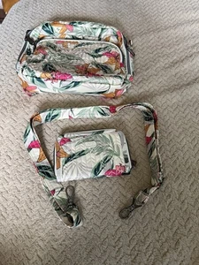 LUG Ranger Lily Sand Crossbody Bag & Matching Wallet Floral Beige NWOT - Picture 1 of 4