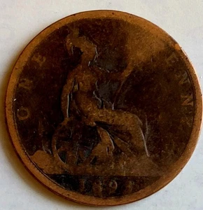 GREAT BRITAIN 1893 1 One Penny KM.755 United Kingdom UK England - Picture 1 of 2