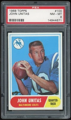 1968 Topps #100 Johnny Unitas PSA 8 *4671 - Image 1 of 2