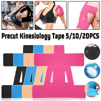 5/10/20Pcs Kinesiology Tape Precut Strips Breathable Shoulder Tape for Sports - Image 1 of 4