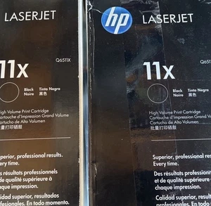 TWO HP 11X Black LaserJet Toner Cartridge **SEALED** - Afbeelding 1 van 3