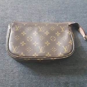 Louis Vuitton Zippered Accessory Pouch Small Bag With Metal Ring Vintage READ - Picture 1 of 10
