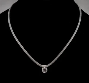 UNIQUE Lovely Vint GENUINE ZIRCON Gemstone 925 Sterling Silver Necklace Pendant  - Picture 1 of 10