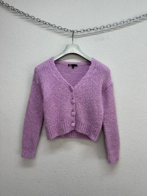 Maje Women's Lilac Lavender Knit Sweater Cardigan Wool Mohair Size 1/S Italy - Image 1 of 4