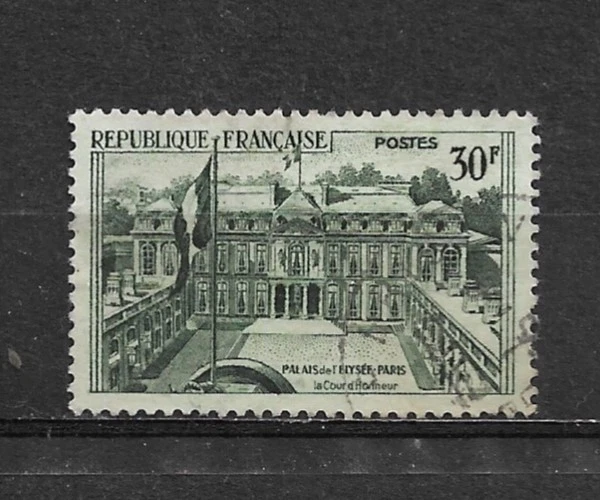 -TIMBRE OBLITERE YT 1192 MI 1232 PALAIS DE L'ELYSEE PARIS Vert foncé 1959 - Photo 1/1