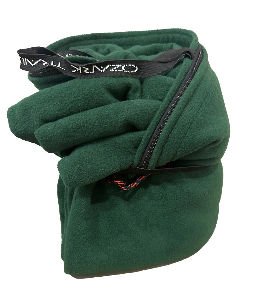Ozark Trail Hunter Green Fleece Camping Blanket With Zipper 78"x 29" - Image 1 of 4