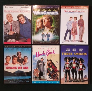 6 Classic 80's DVDs: Planes, Trains and Automobiles, Wargames, Sixteen Candles, - Bild 1 von 2