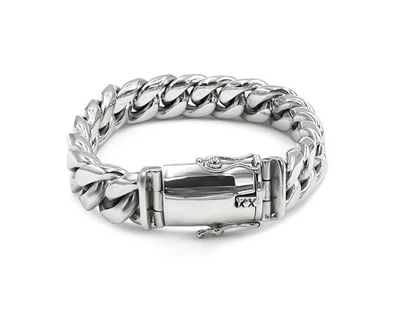 Bracciale a Catena 15mm 925er Argento 17-25cm Zweigliedrig Pesante Heavy Viking - Immagine 1 di 4