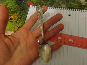 Vtg Illinois Sterling Silver Souvenir Spoon corn bird State Capitol 5 1/8" GC - Bild 1 von 5