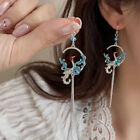 Fashion Crane Dangle Earrings Chinese Style Asymmetric Long Tassel Earring _co