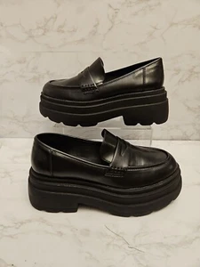AKIRA Azalea Wang Black Leather Platform Women's Size 10 Style PAX-BLACK - Picture 1 of 13