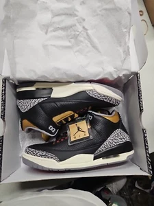 Nike Air Jordan 3 Retro Black Gold Cement (Größe 11 Damen, Herren 9,5) - Bild 1 von 5