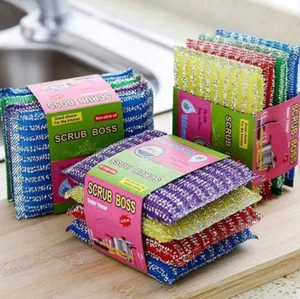 4pcs Double-Sided Magic Sponges – Random Color Kitchen & Bathroom Cleaners-NEW - Picture 1 of 6