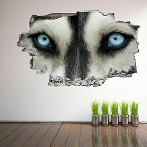 Husky Dog Eyes Animal Wall Art Stickers Mural Decal Kids Room Home Decor EH13 - Picture 1 of 3