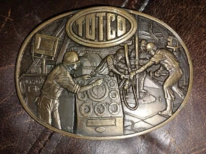 Vintage 1982 TOTCO Oil & Gas Services Solid Brass Oilfield Belt Buckle Limited - Picture 1 of 2