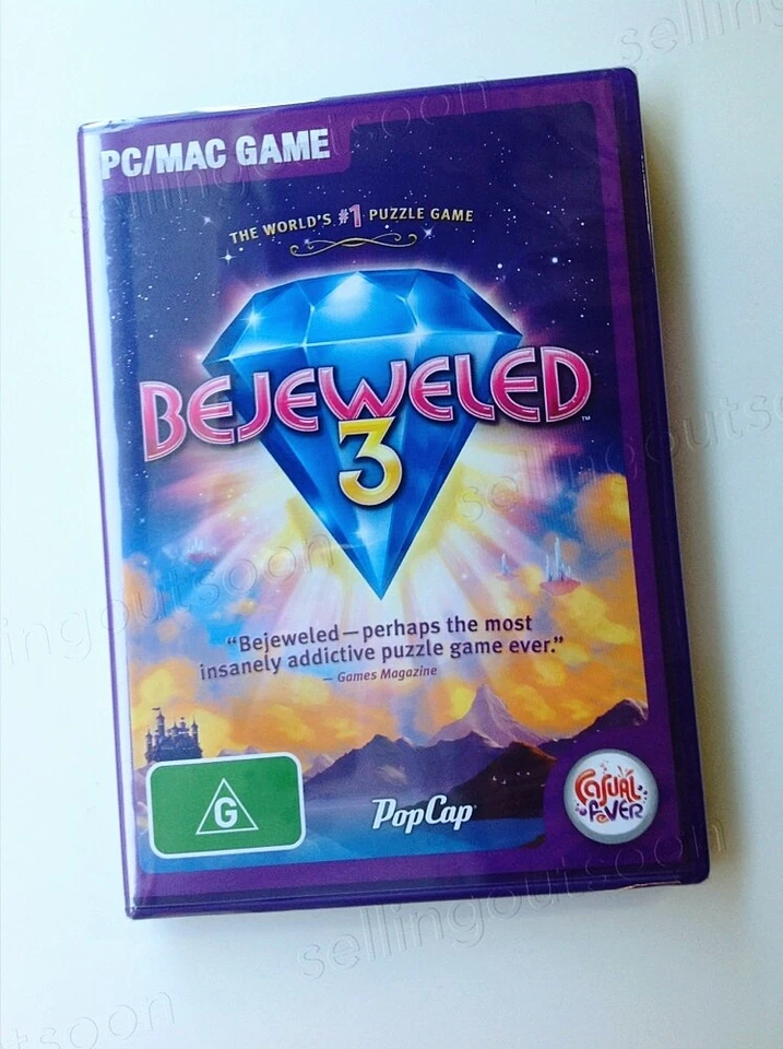 Bejeweled 3 PC *NEW SEALED OFFICIAL Puzzle Strategy Family Windows Computer Game - Image 1 of 4