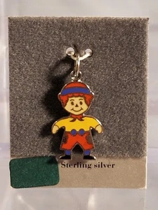 Sterling Silver 3/4" Clown Enamel Pendant Charm NOS New - Picture 1 of 3