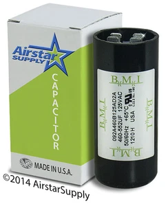 460-552 uF x 110/125 VAC  BMI Motor Start Capacitor # 092A460B125AD2A  USA - Picture 1 of 6