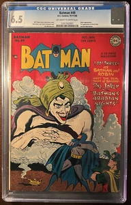 BATMAN #49 - CGC-6.5, OW-W - Joker - 1° Vicki Vale & Mad Hatter - Golden Age - Foto 1 di 2