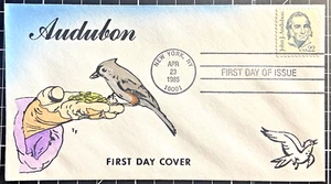 U.S. #1863 22¢ John J. Audubon Printed & Hand Painted FDC by Tom Foust (TF) - Picture 1 of 2