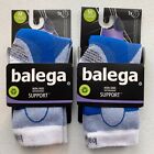 2 Pair Balega Support Quarter Length Running Socks Palace Blue White - Medium