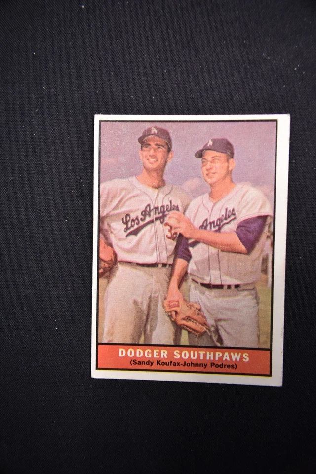 1961 Topps Dodger Southpaws #207 Sandy Koufax Johnny Podres Vg-Ex - Image 1 of 2