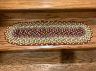 Плетеные овальные бордовые, серые и кремовые ковры для лестниц C-357 - Изображение 1 из 2