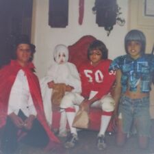 Vintage Instant Photo Children Creepy Halloween Costumes Odd Found Art Snapshot