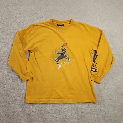 VINTAGE And1 Shirt Youth Medium Yellow Basketball Streetball Kids Boys - Image 1 of 4