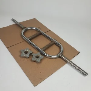 **VINTAGE** Bollinger Tricep Bar w/ 2 Weider Collars - Picture 1 of 3