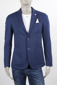 MARKUP HERREN STRETCH STRICKJACKE BLAU GEFÜTTERT MIT 2 KNÖPFEN MIT SCHLITZEN  - Bild 1 von 6