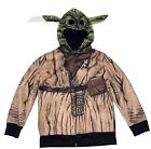 NEW Star Wars Yoda Hoodie Sweatshirt Mask Eye Holes Size Youth S Zip Costume