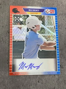 MAX MUNCY 2021 LEAF PRO SET METAL RED WHITE & BLUE AUTO #1/6 OAKLAND A'S - Picture 1 of 2