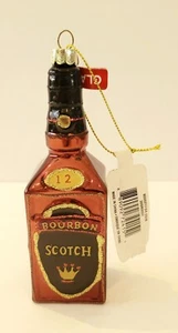 Darice Weihnachten Bourbon Scotch Flasche Glas Ornament Sammlerstück - Bild 1 von 7