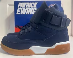 PATRICK EWING ATHLETICS 33 HI Navy /White/Gum Men’s Size 9.5 Shoes Suede - Picture 1 of 6