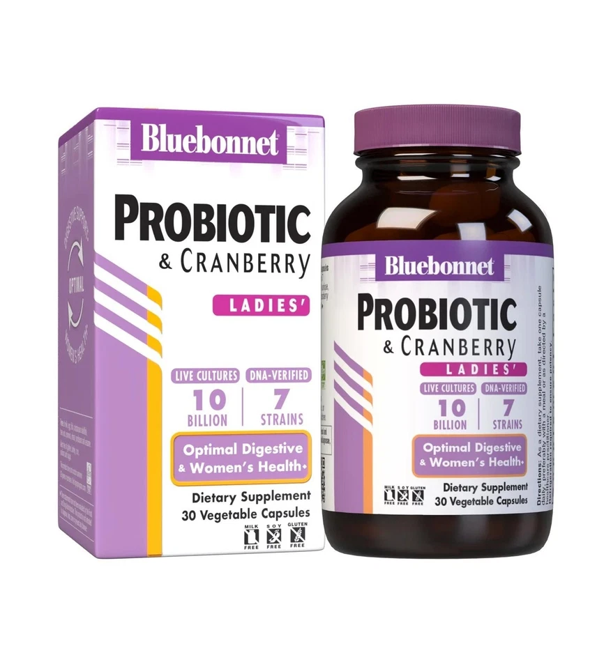 Bluebonnet Probiotic 10 Billion & Cranberry Ladies 30 VegCap - Image 1 of 1