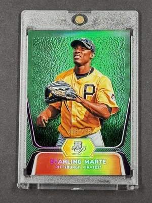 Starling Marte 2012 Bowman Platinum Prospects verde #/399 cartão refrator piratas - Imagem 1 de 2