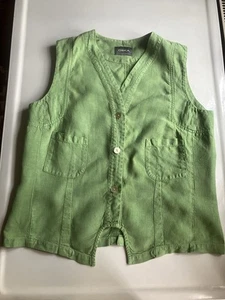 Oska Green Linen waistcoat top. Size 3. Good used condition - Picture 1 of 5