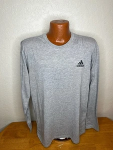 Men's Adidas Ultimate Tee L/S Athletic T-Shirt Large L - Gray - Polyester - Picture 1 of 5