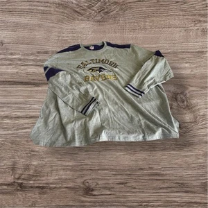 NWOT Baltimore Ravens Mens Size 4xl Long Sleeve Grey Logo T-shirt NFL - Picture 1 of 5