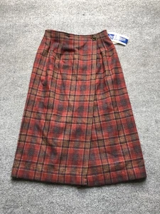 Vintage Pendleton Skirt Womens 8 Red Tartan Plaid Wool Wrap Kilt Made USA Lined - Picture 1 of 12