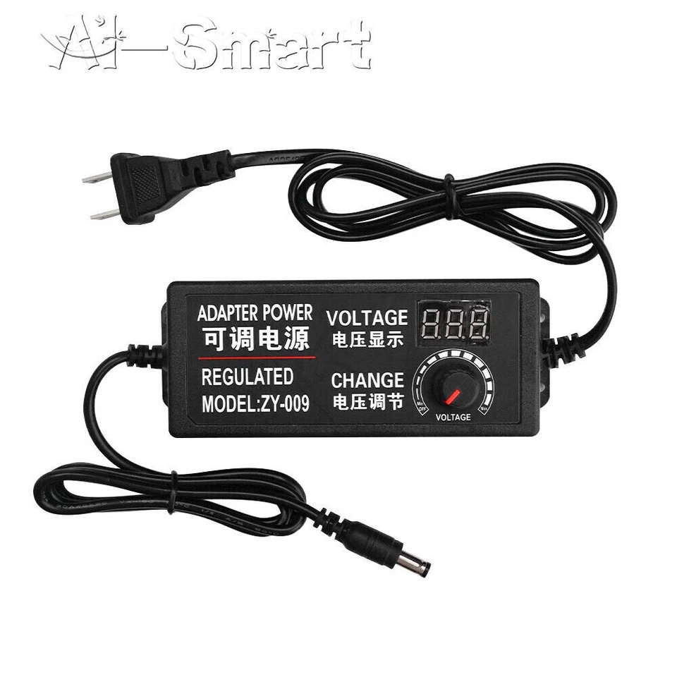 2A 3A 5A Power Supply AC to DC Adapter Adjustable Voltage with Display Screen - Image 1 of 4