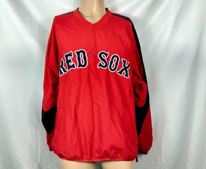 Majestic Red Sox Giacca Uomo L Rosso Originale Merchandise Spell Out Logo Pullover - Foto 1 di 9