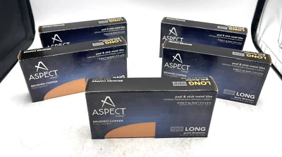 40-Piece Peel and Stick Metal Backsplash Tiles, Self Adhesive Brushed Copper - Image 1 of 4