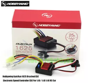 Hobbywing QuicRun 1625 25A ESC cepillado para controlador de velocidad 1/16 1/18 de coche 2-3S - Imagen 1 de 12