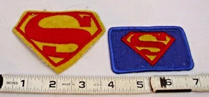 SUPERMAN CLOTH PATCHES PREMIUMS 1970s IN YELLOW & BLUE  - Picture 1 of 2