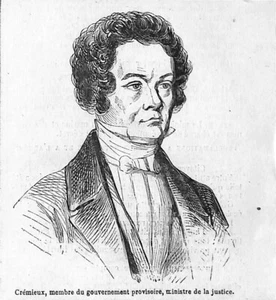 CRÉMIEUX / MINISTRE DE LA JUSTICE / PETITE GRAVURE ENGRAVING 1848 - Imagen 1 de 1